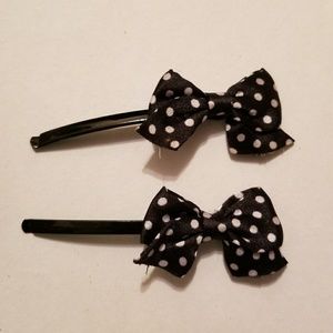 Polka Dot Bow Barrettes